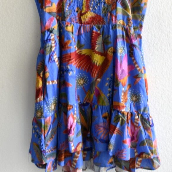Farm Rio Blue Macaw Party Mini Dress - Picture 10 of 10